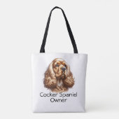 Aquarell Hund Cocker Spaniel personalisieren Tasche (Rückseite)