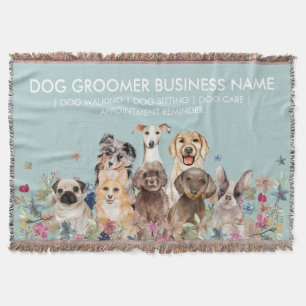 Aquarell-Hund-Grün Decke