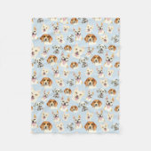 Aquarell-Hündchen-Muster Fleecedecke (Vorderseite)
