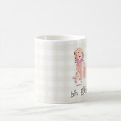 Aquarell Hunde Blume Liebe, Name Gingham Sweet Kaffeetasse (Mittel)