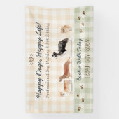 Aquarell-Hunde Gingham Pet Care Display Banner (Vertikal)