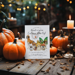Aquarell-Hunde   Howl-o-ween-Welpen-Kostüm-Party Einladung