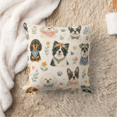 Aquarell-Hundemuster-Bundle Kissen (Decke)
