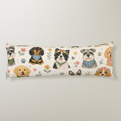 Aquarell-Hundemuster-Bundle  Seitenschläferkissen (Rückseite)