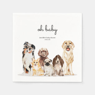 Aquarell-Hundeparty oh baby Serviette