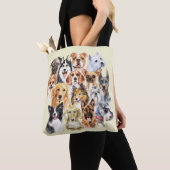 Aquarell-Hunderassen-Collage Tasche (Von Nahem)