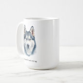Aquarell-Husky + Benutzerdefiniertes Zitat Kaffeetasse (Vorderseite Links)