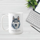 Aquarell-Husky + Benutzerdefiniertes Zitat Kaffeetasse