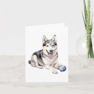 Aquarell-Husky-Hund Dankeskarte