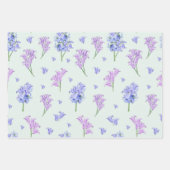 Aquarell Hyazinth Blume Lila und Blau  Geschenkpapier Set (Vorderseite 2)