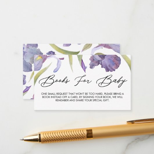 Aquarell i ris Florentiner Frühlingsgarten Bücher Begleitkarte (Vorderseite/Rückseite Beispiel)