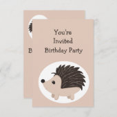 Aquarell Igel Tier GEBURTSTAG Fun PARTY Einladung (Vorne/Hinten)
