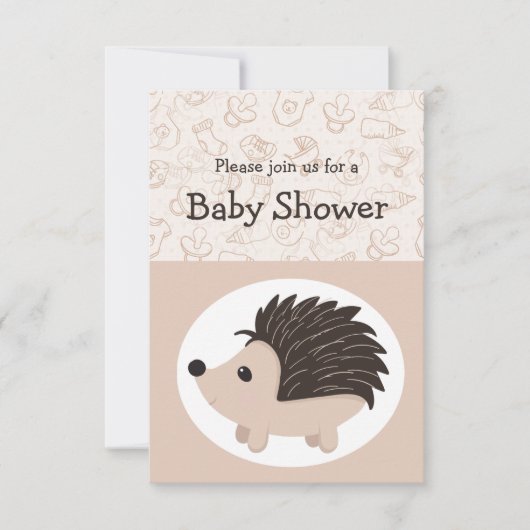 Aquarell Igel Tierbabydusche Fun PARTY Einladung (Vorderseite)