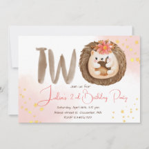 Aquarell Igel zweiter Geburtstag Einladung