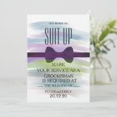Aquarell Ihr Service als Trauzeuge Einladung (Stehend Vorderseite)