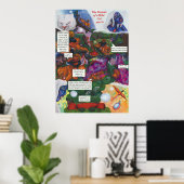 Aquarell-Illustration Comic-Kurzgeschichte Fantasy Poster (Heimbüro)