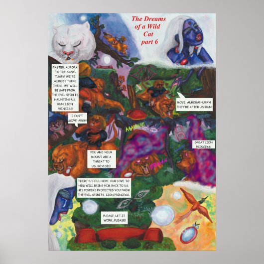 Aquarell-Illustration Comic-Kurzgeschichte Fantasy Poster (Vorne)