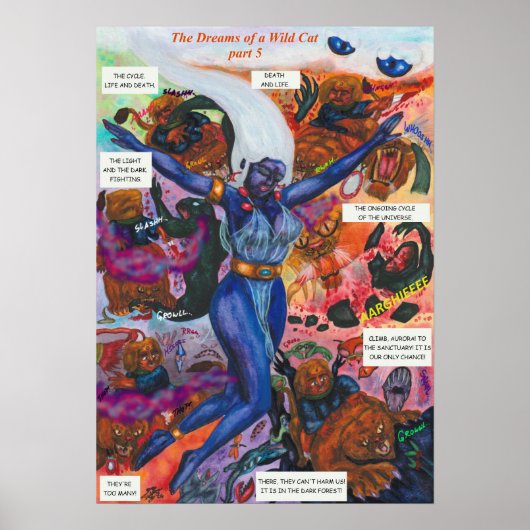 Aquarell-Illustration Comic-Kurzgeschichte Fantasy Poster (Vorne)