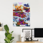 Aquarell-Illustration Comic-Kurzgeschichte Fantasy Poster (Heimbüro)