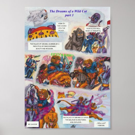 Aquarell-Illustration Comic-Kurzgeschichte Fantasy Poster (Vorne)