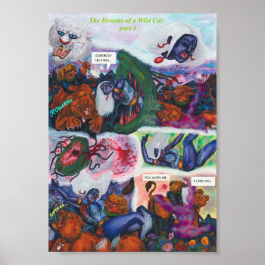 Aquarell-Illustration Comic-Kurzgeschichte Fantasy Poster (Vorne)