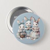 Aquarell-Illustration der Cottage-Häschen-Schweste Button (Vorne & Hinten)