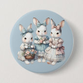 Aquarell-Illustration der Cottage-Häschen-Schweste Button (Vorderseite)