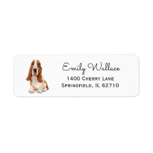 Aquarell-Illustration eines Basset Hounds