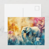 Aquarell Illustration eines Elefanten im Dschungel Postkarte (Vorne/Hinten)