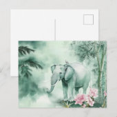 Aquarell Illustration eines Elefanten im Dschungel Postkarte (Vorne/Hinten)