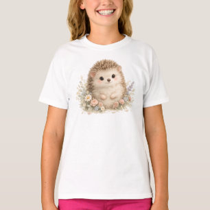 Aquarell-Illustration eines Igels im Garten T-Shirt