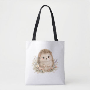 Aquarell-Illustration eines Igels im Garten Tasche