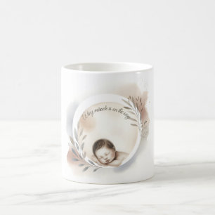 Aquarell-Illustration eines schlafenden Babys Kaffeetasse