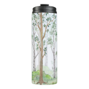 Aquarell-Illustration-Feenzauberwald. Kinderzimmer Thermosbecher
