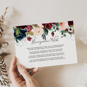 Aquarell-Illustration Herbst-Blumen-Hochzeitswunsc Begleitkarte