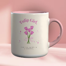 Aquarell-Illustration rosa Tulpenblüte