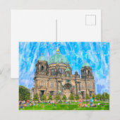 Aquarell Illustration von Berlin. Dom. Postkarte (Vorne/Hinten)