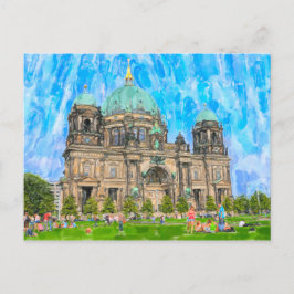 Aquarell Illustration von Berlin. Dom. Postkarte