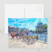 Aquarell Illustration von Berlin mit Dom. Postkarte (Vorne/Hinten)