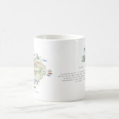 Aquarell-Illustrierte Islandkarte | Monogramm Kaffeetasse (Mittel)