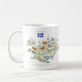 Aquarell-Illustrierte Islandkarte | Monogramm Kaffeetasse (Links)