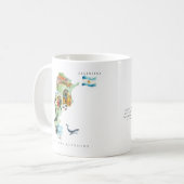 Aquarell-Illustrierte Karte Argentinien | Monogram Kaffeetasse (Vorderseite Links)