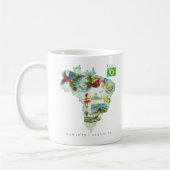 Aquarell-Illustrierte Karte Brasilien | Monogramm Kaffeetasse (Links)