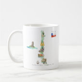 Aquarell-Illustrierte Karte Chile | Monogramm Kaffeetasse (Links)