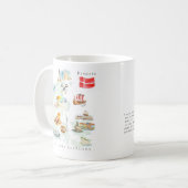 Aquarell-Illustrierte Karte Dänemark | Monogramm Kaffeetasse (Vorderseite Links)
