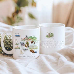 Aquarell-Illustrierte Karte Estland Monogramm Kaffeetasse