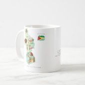 Aquarell-Illustrierte Karte Guyana | Monogramm Kaffeetasse (Vorderseite Links)