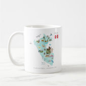 Aquarell-Illustrierte Karte Peru | Monogramm Kaffeetasse (Links)