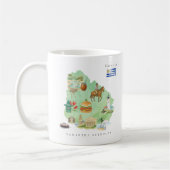 Aquarell-Illustrierte Karte Uruguay | Monogramm Kaffeetasse (Links)