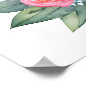 Aquarell im Garten mit Hübschen Blume Poster (Ecke)